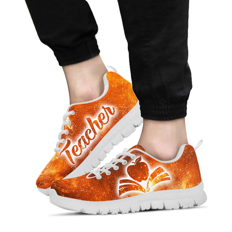 Teacher Galaxy2 Orange Kd Sneakers, Running Shoes, Shoes For Women, Shoes For Men, Custom Sh- Love Sneakers