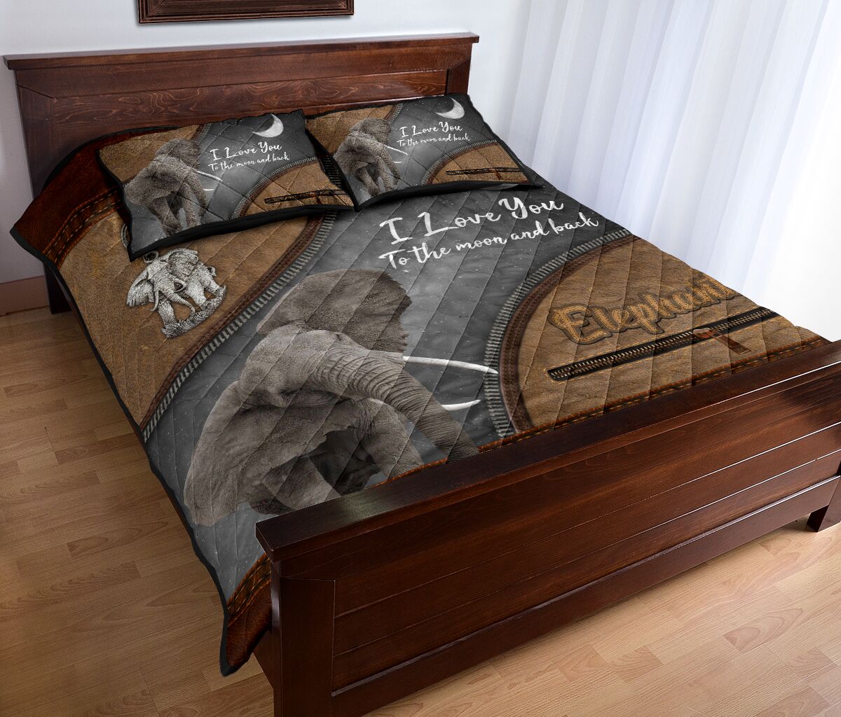 Elephant Leather Quilt Bed Set - Love Quilt Bedding Set