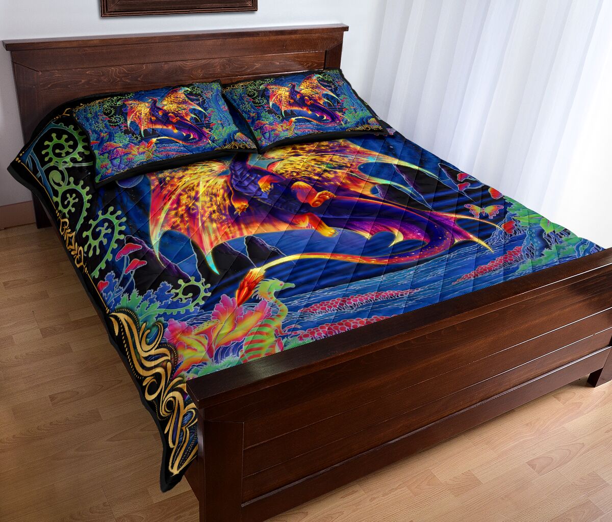 Dragon Color Style Quilt Bed Set - Love Quilt Bedding Set