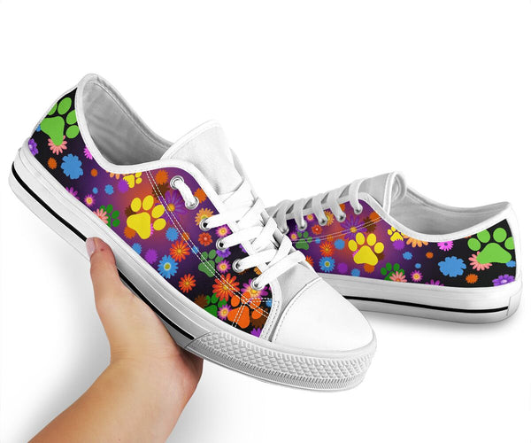 Dog Paw Flower Color - Low Top Shoe - Love Love Top Shoes