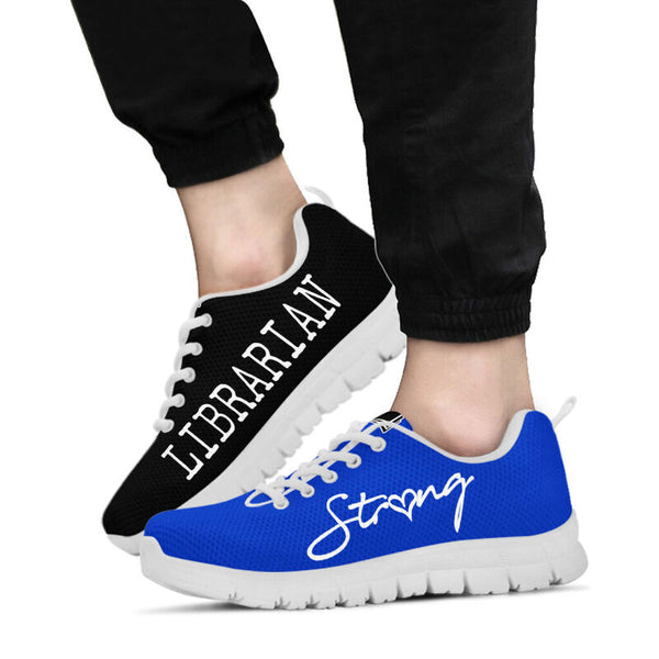 Librarian Strong Royal Blue Black Sneakers, Running Shoes, Shoes For Women, Shoes For Men, C- Love Sneakers