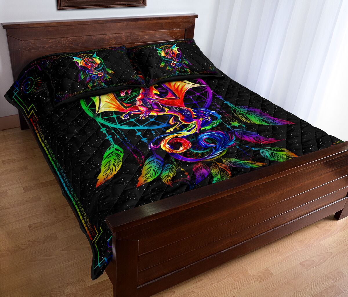 Dragon Catcher Dream Color Style Quilt Bed Set - Love Quilt Bedding Set