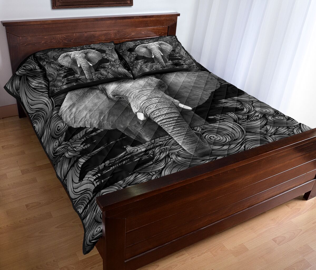Elephant Scratch Style Quilt Bed Set - Love Quilt Bedding Set