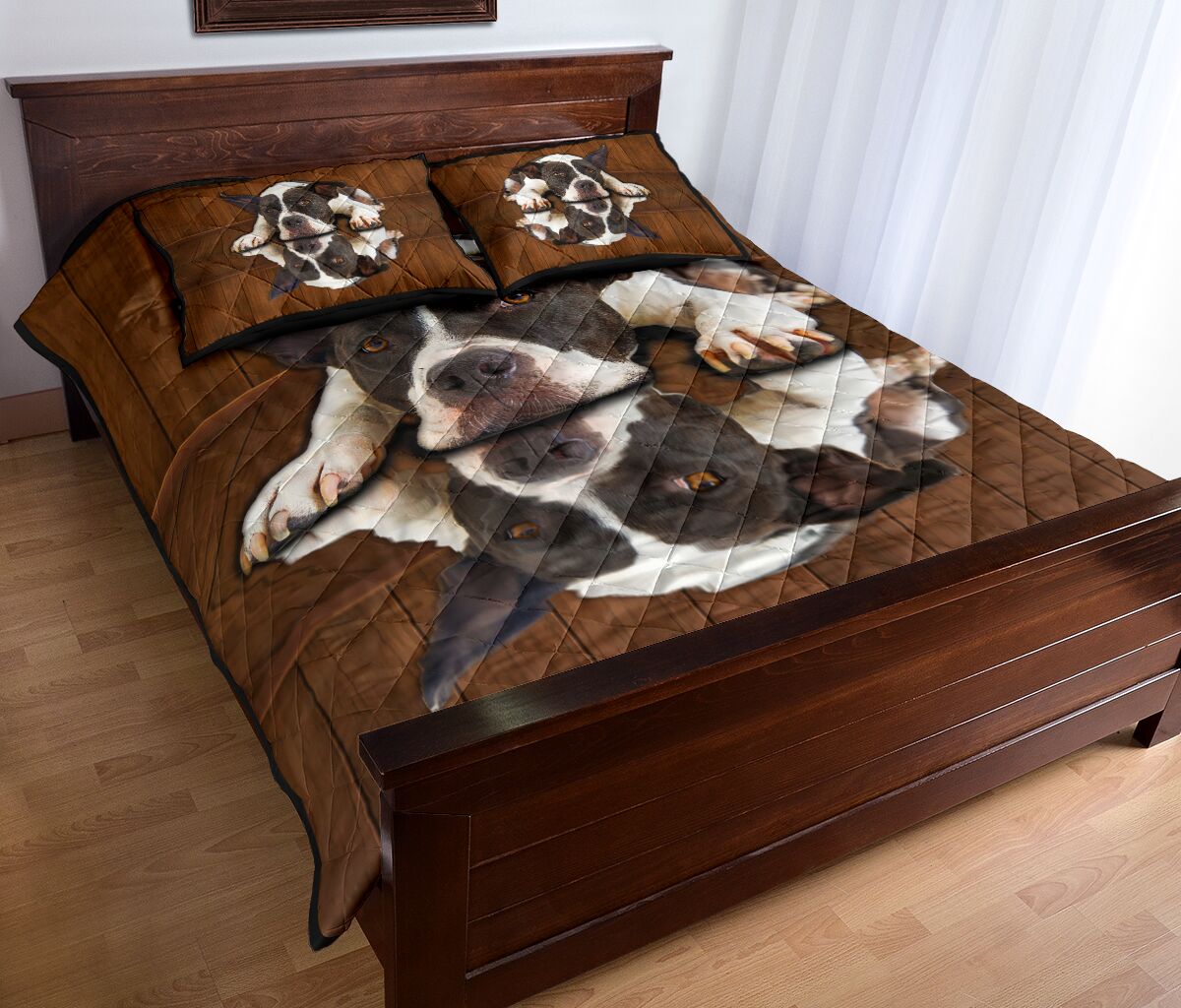 Great Dane Dog Shadow Style Quilt Bed Set - Love Quilt Bedding Set