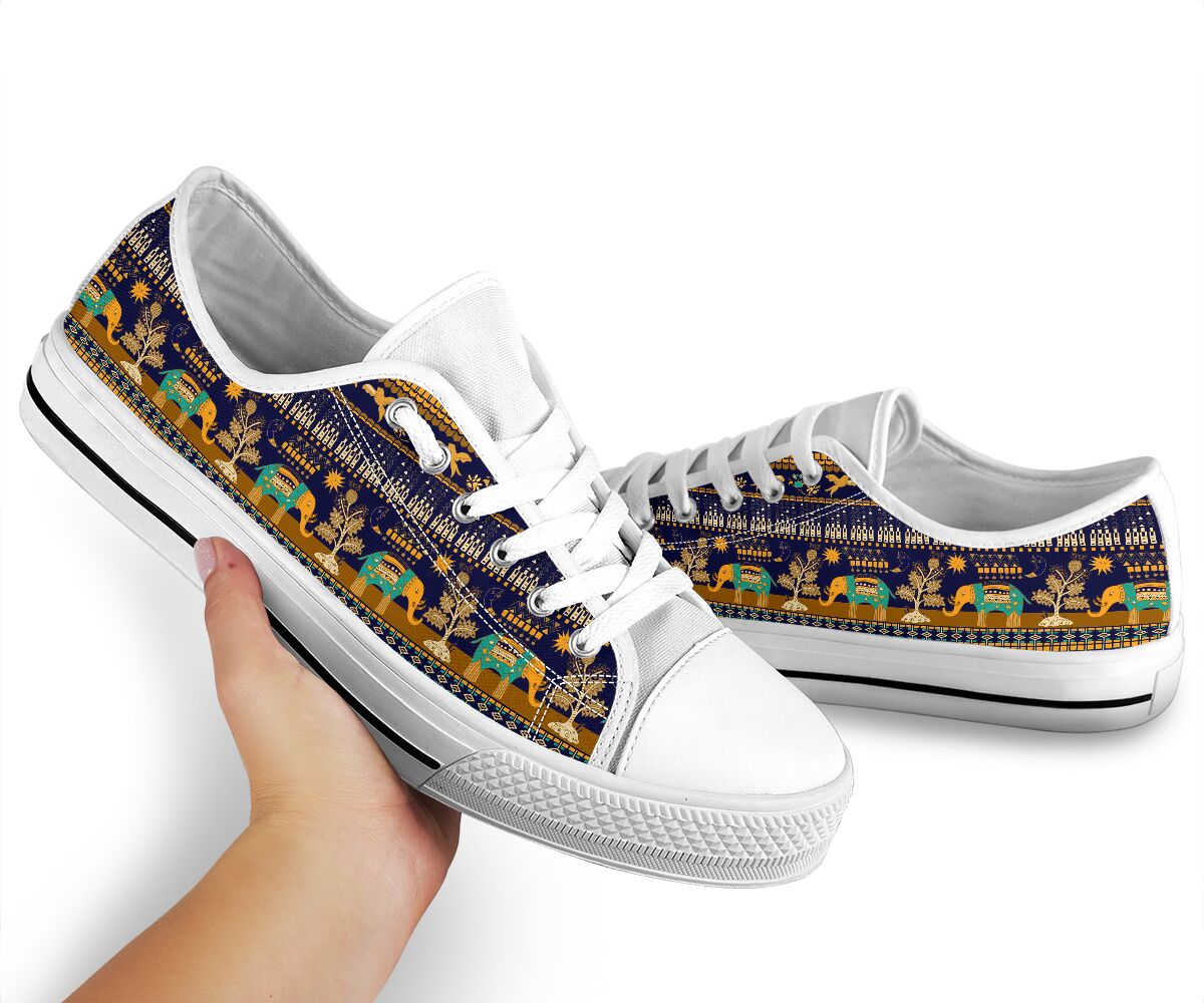 Elephant - Seamless Pattern Low Top Shoes