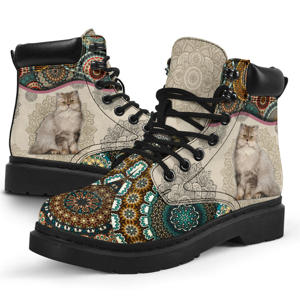 Persian Cat - Vintage Mandala Asboot Sky- Love All Season Boots