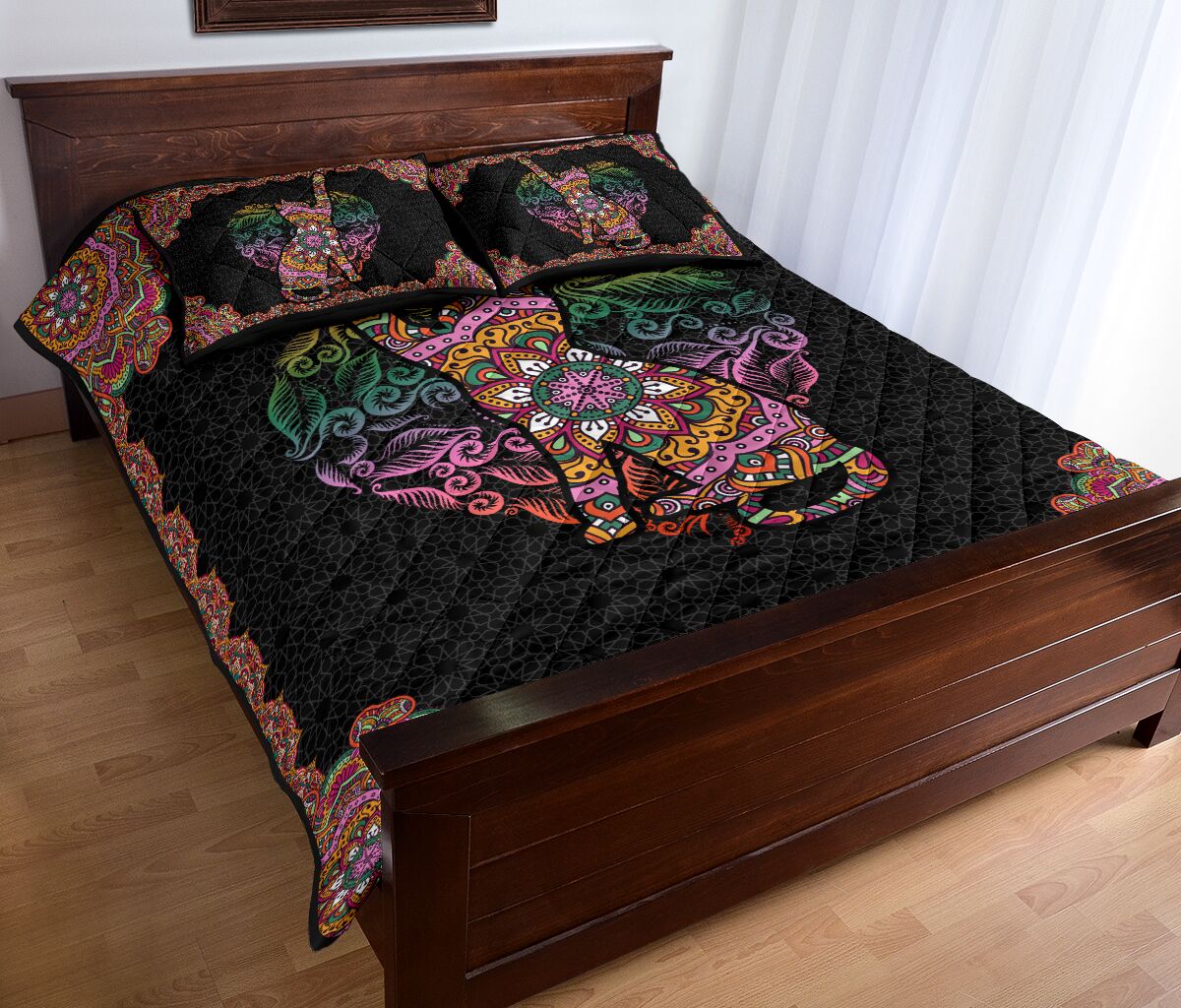 Cat Mandala Style Quilt Bed Set - Love Quilt Bedding Set