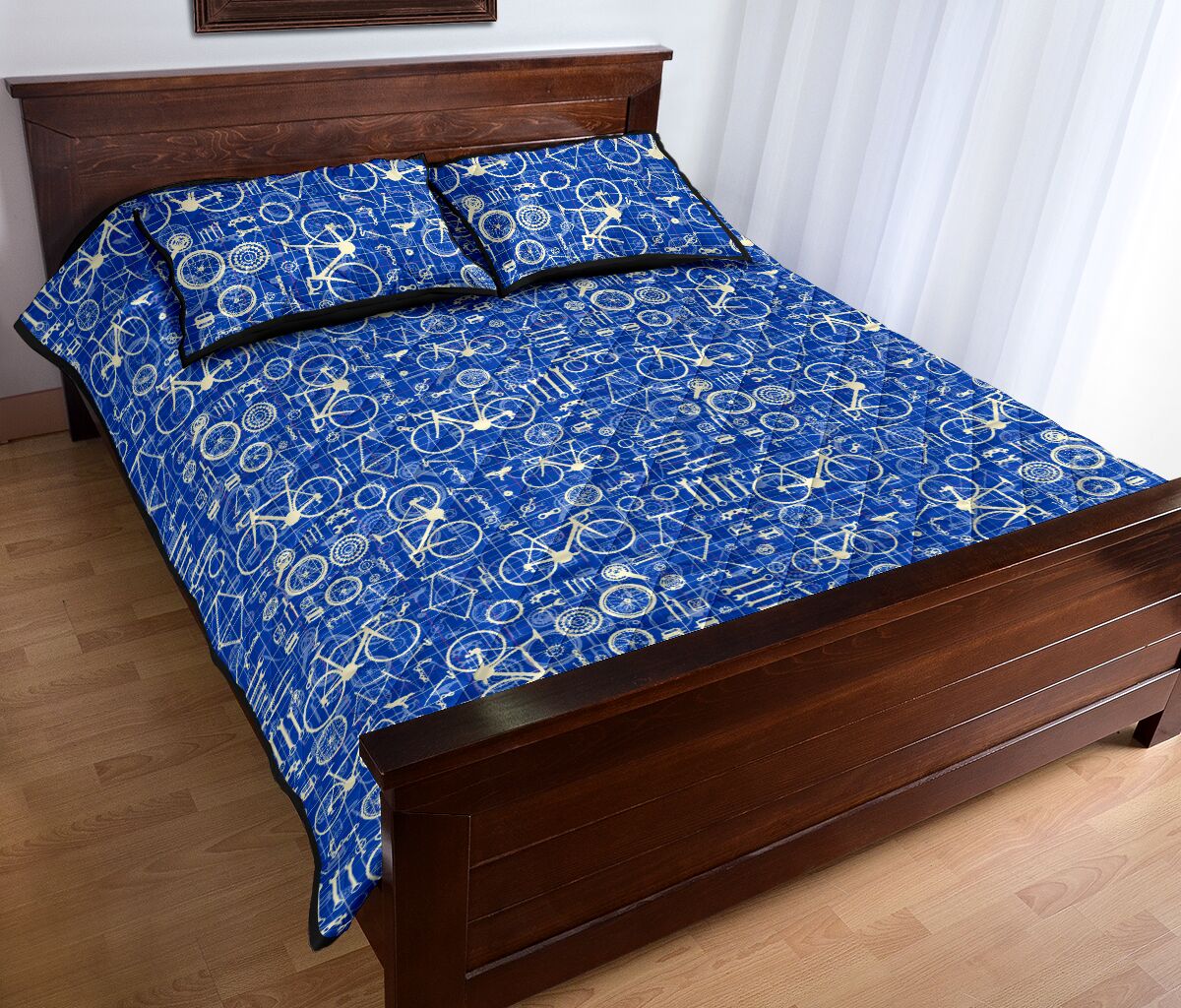 Cycling Blue Pattern - Bed Set - Love Quilt Bedding Set