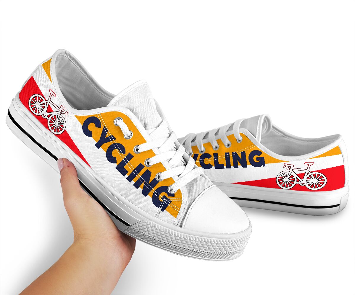 Cycling White Mix Red - Low Top Shoe - Love Love Top Shoes