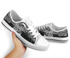 Persian Cat Paisley Black White Low Top  Shoes