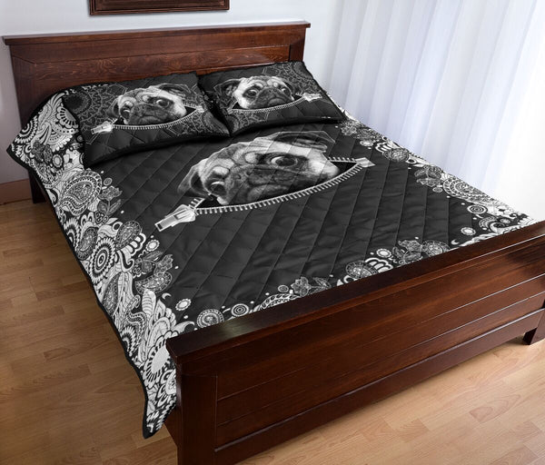 Pug Zipper Floral - Bed Set - Love Quilt Bedding Set