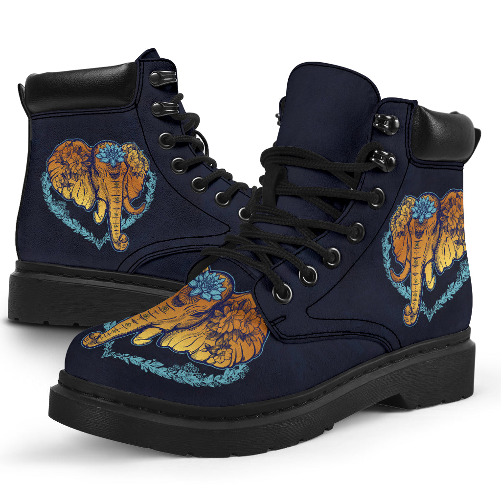 Elephant - Gold Elephant Lotus Heart Asboot - Tl - Love All Season Boots