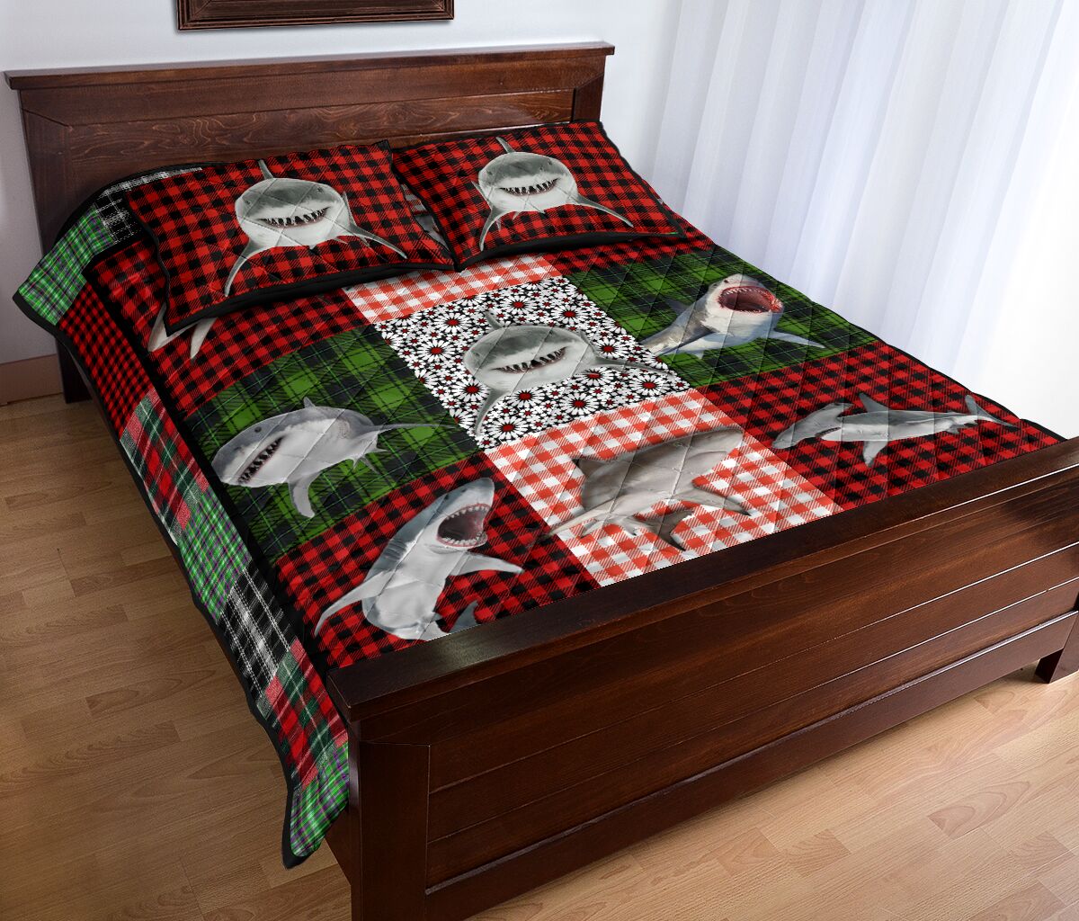 Shark Fabric Style Quilt Bed Set - Love Quilt Bedding Set