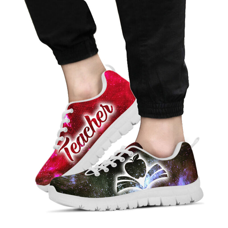 Teacher Galaxy2 Red Black Sneakers, Running Shoes, Shoes For Women, Shoes For Men, Custom Sh- Love Sneakers