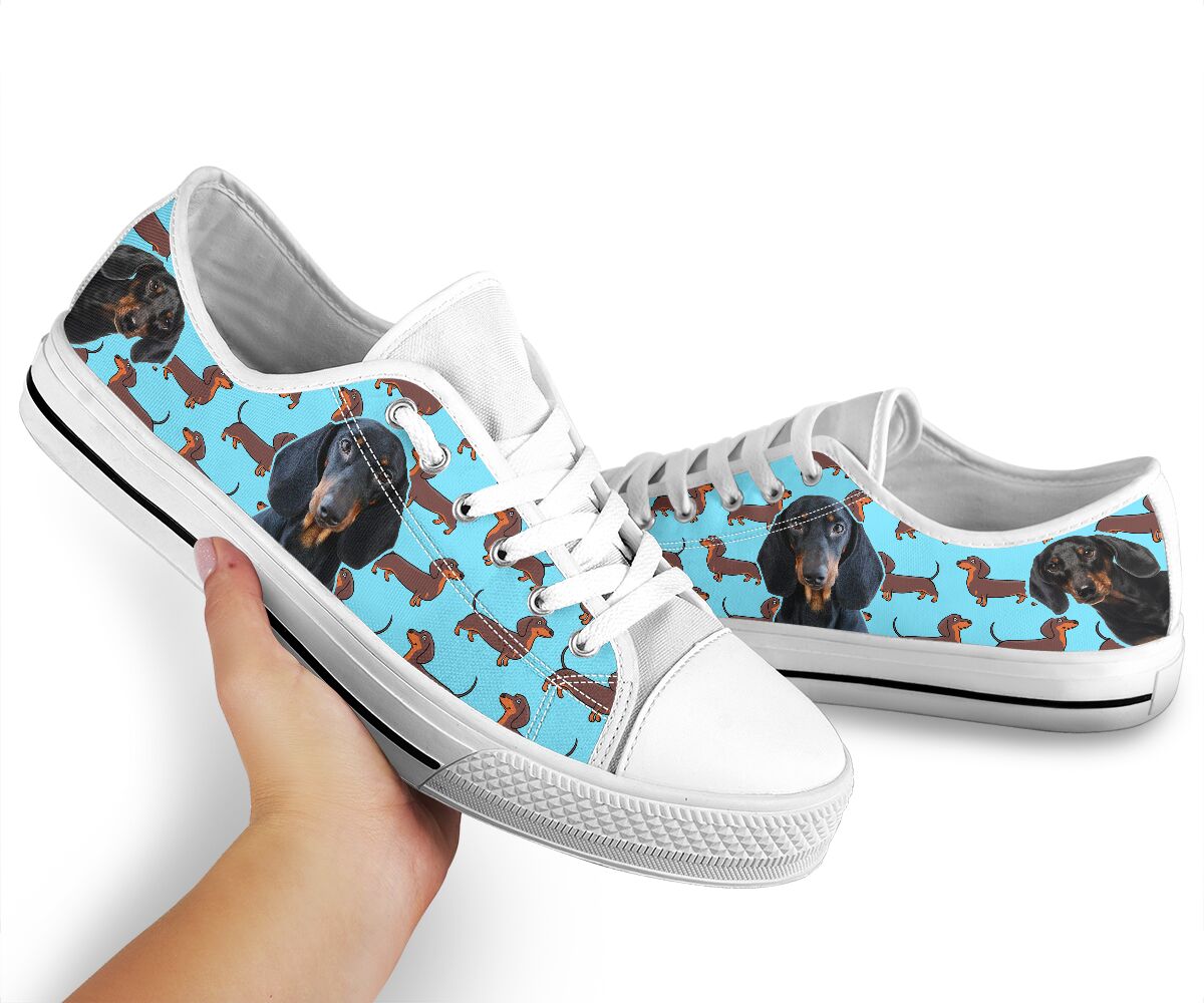 Dachshund Funny Pattern Low Top Shoes - Love Low Top Shoes