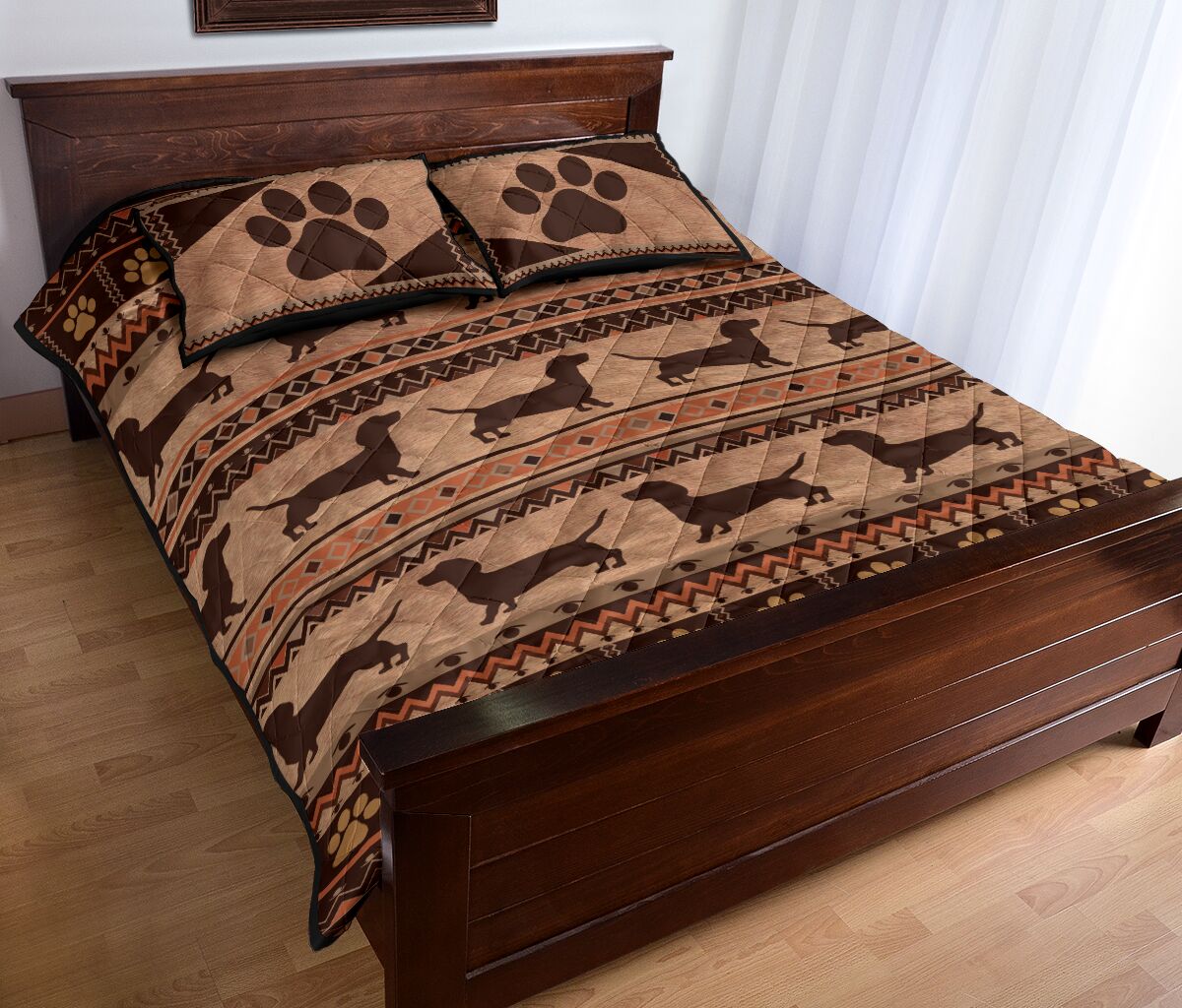Dachshund Pattern - Bed Set- Love Quilt Bedding Set