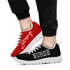 Nurse-strong Black Red Sneakers, Running Shoes, Shoes For Women, Shoes For Men, Custom Shoes- Love Sneakers