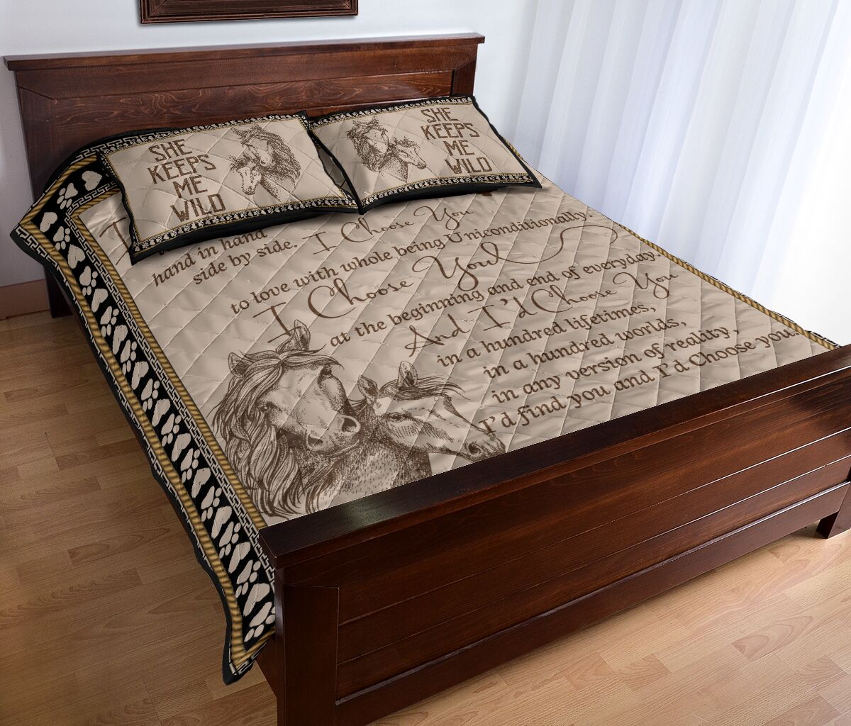 Horse I Choose You - Bed Set- Love Quilt Bedding Set