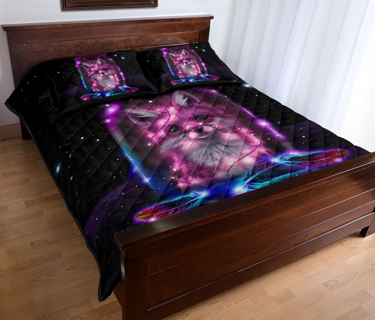 Cat Neon Quilt Bed Set - Love Quilt Bedding Set