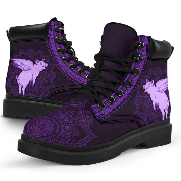 Pig - Mandala Art Asboots - Love All Season Boots