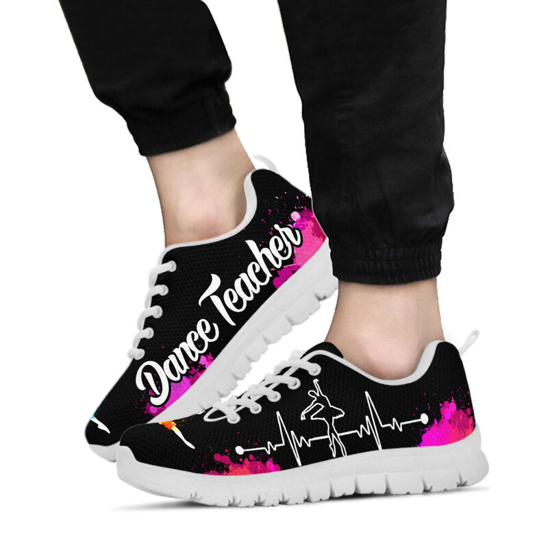 Dance Teacher Art Pink Black Kd Sneakers, Runni- Love Sneakers