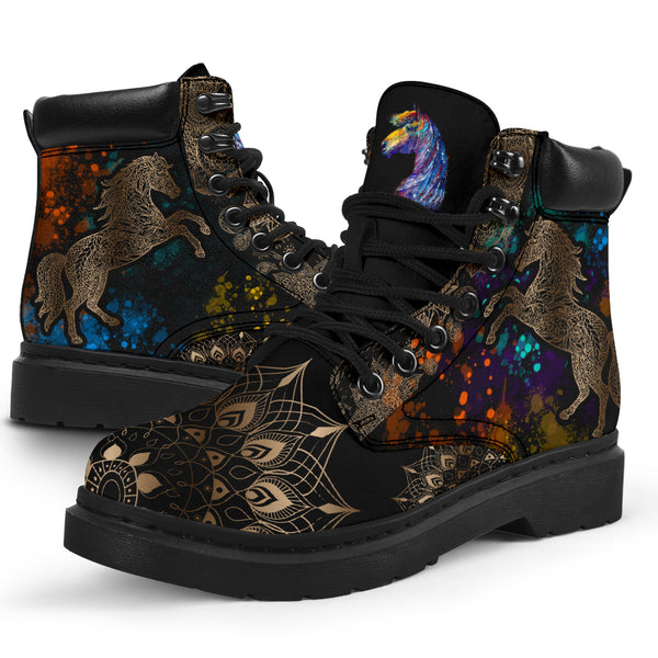 Horse Henna With Watercolor Asboot - Tl - Love All Season Boots