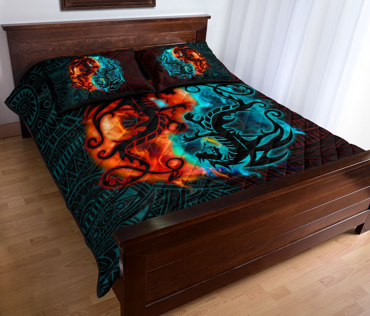 Dragon Tribal Style Quilt Bed Set- Love Quilt Bedding Set