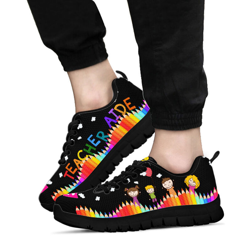 Teacher Aide All Black Shoes Sneakers, Running Shoes, Shoes For Women, Shoes For Men, Custo- Love Sneakers