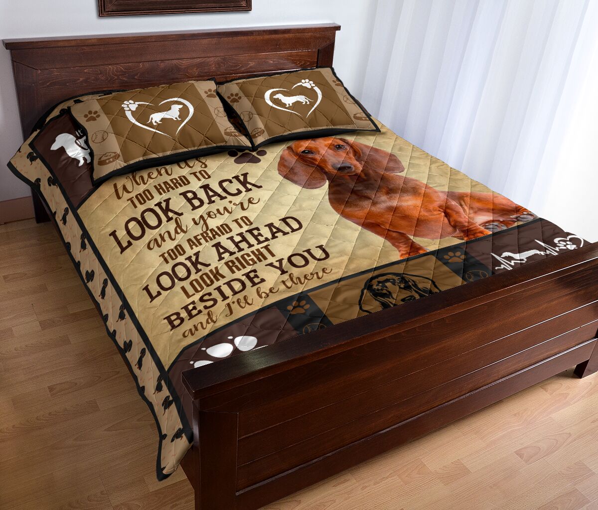 Dachshund Look Back Look Ahead - Bed Set - Love Quilt Bedding Set