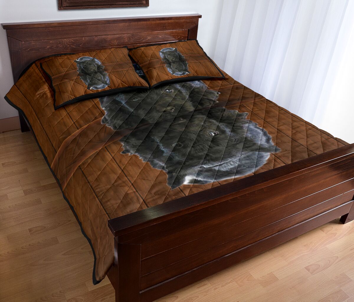 Scottish Terrier Dog Shadow Style Quilt Bed Set - Love Quilt Bedding Set