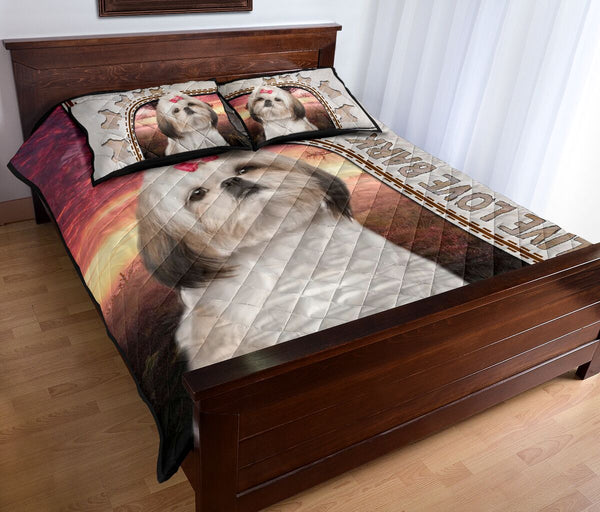 Live Love Bark Shih Tzu - Bed Set - Love Quilt Bedding Set