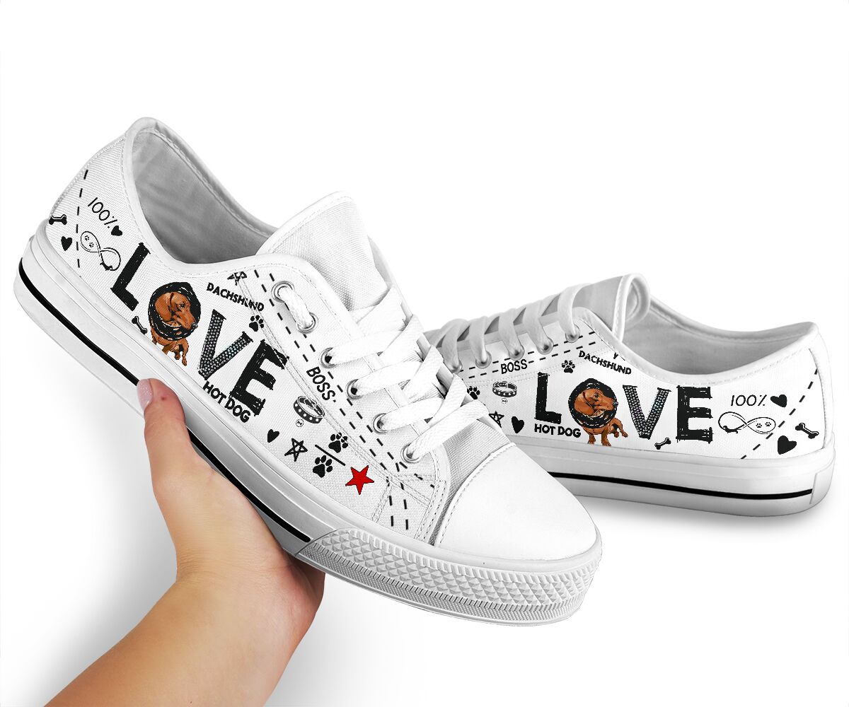 Dachshund Love - Low Top Shoe - Love Love Top Shoes