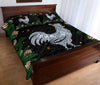 Chicken Diamond Hat Santa Backgroud Christmas Quilt Bed Set - Love Quilt Bedding Set