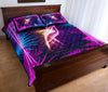 Hummingbird Neon Art Style Quilt Bed Set - Love Quilt Bedding Set