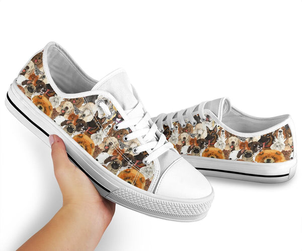 Dog Face Art Watercolor Low Top Shoes