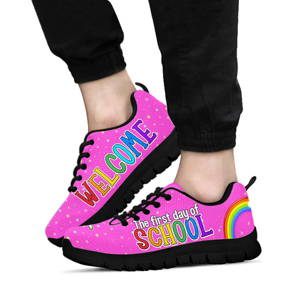 Welcome The First Day Of School Unicorn Flossing Kd Sneakers, Runni- Love Sneakers