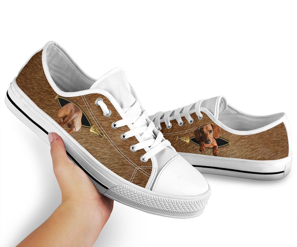 Dachshund Zipper - Low Top Shoe - Love Love Top Shoes