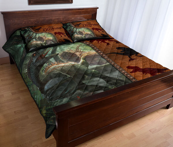 Dinosaur Art Leather Style Quilt Bed Set 7- Love Quilt Bedding Set