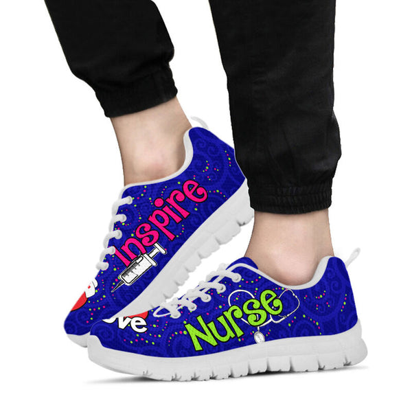 Nurse Love Inspire Navy Blue Kd Sneakers, Running Shoes, Shoes For Women, Shoes For Men, Cu- Love Sneakers