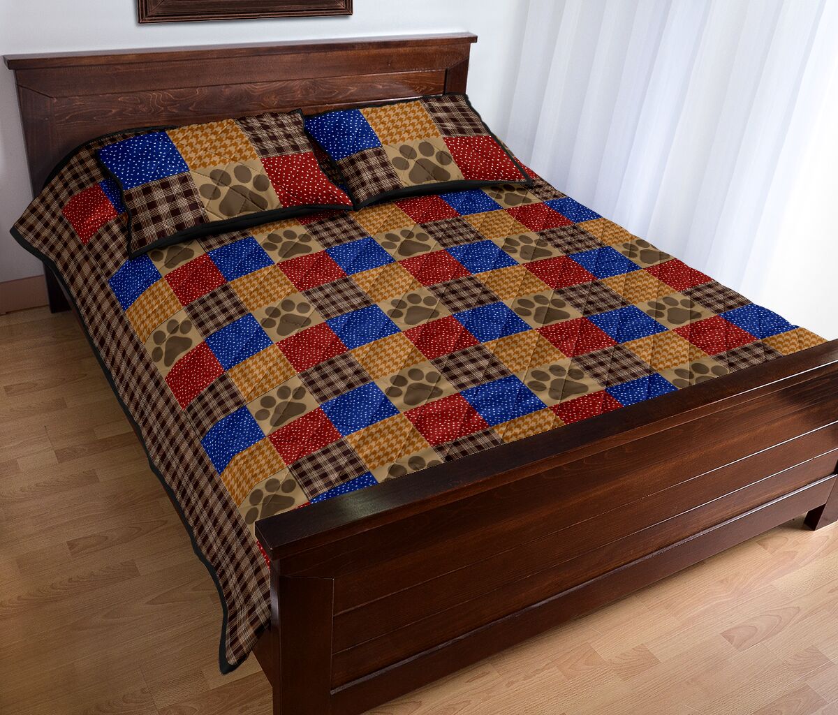 Dog Paw Square - Bed Set - Love Quilt Bedding Set