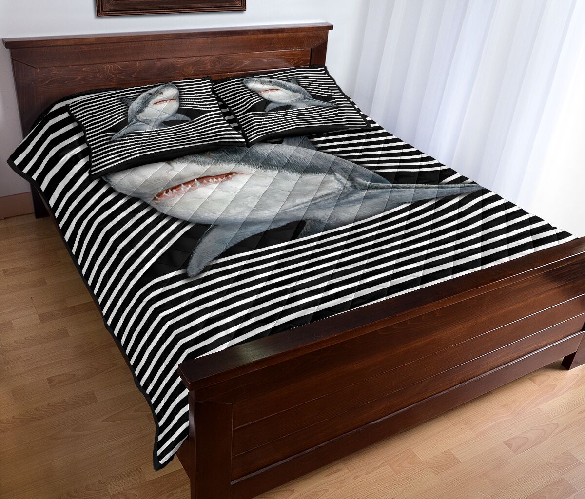 Shark Streaky Style Quilt Bed Set - Love Quilt Bedding Set