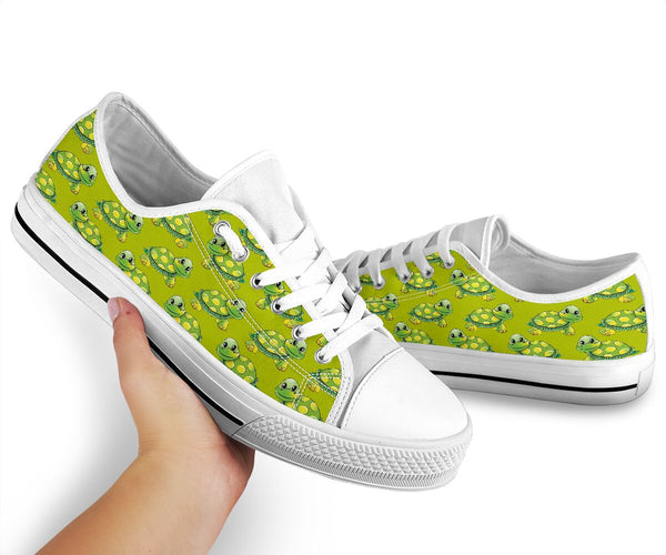 Turtle Flower Patterns Low Top Shoes