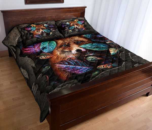 Fox Art Quilt Bed Set - Love Quilt Bedding Set