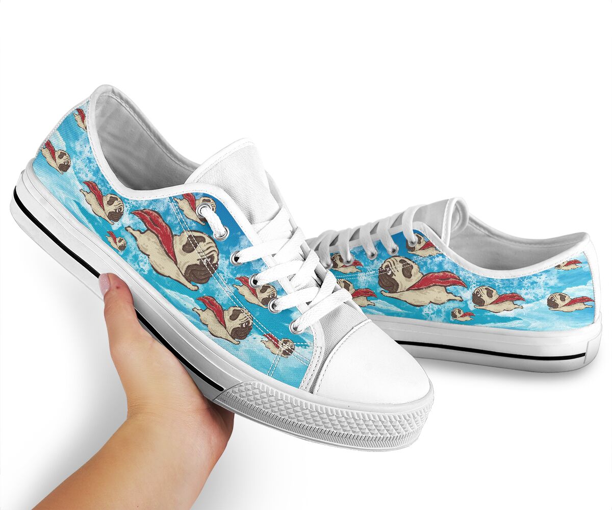Pug Superman - Low Top  - Love Love Top Shoes
