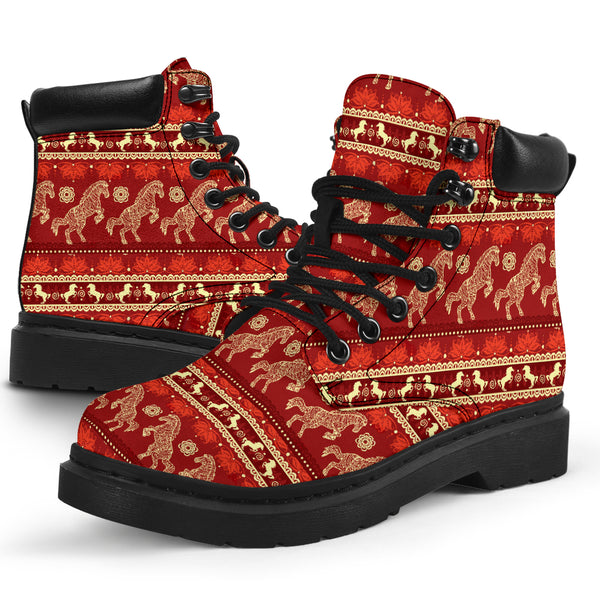 Horse Seamless Pattern Boots - Love All Season Boots