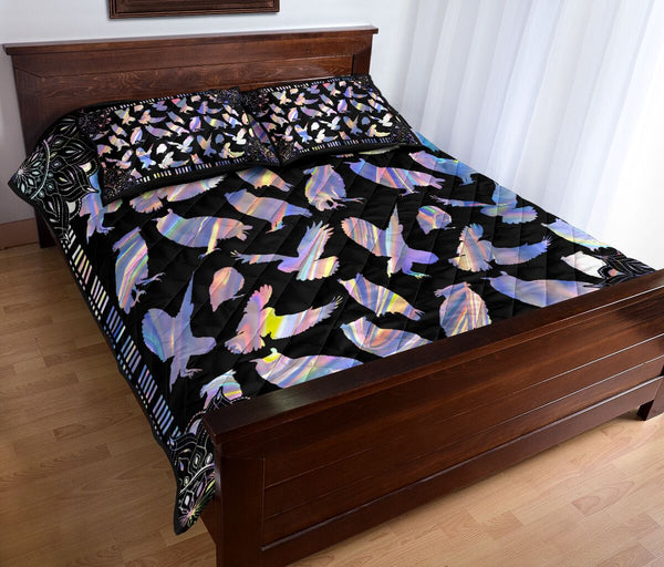 Owl Hologram Style Quilt Bed Set - Love Quilt Bedding Set