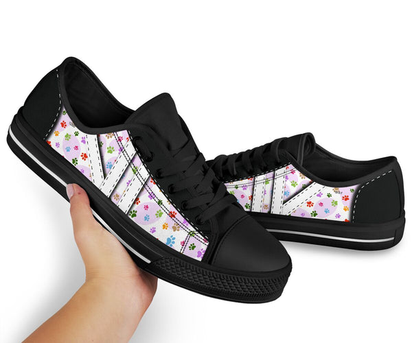 Dog Paw Picture Cartoon - Low Top Shoe - Love Love Top Shoes