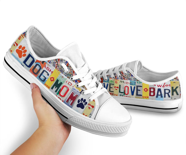 Dog Mom Live Love Bark License Plates Low Top Shoes