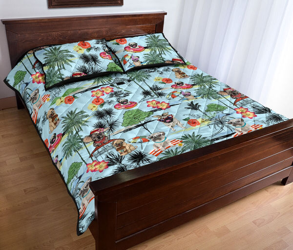 Pug Flower Beach - Bed Set - Love Quilt Bedding Set