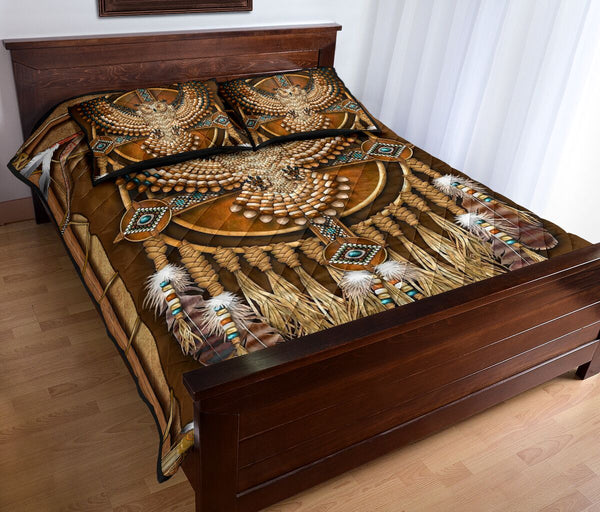 Gold Owl Native American Quilt Bed Set - Love Quilt Bedding Set